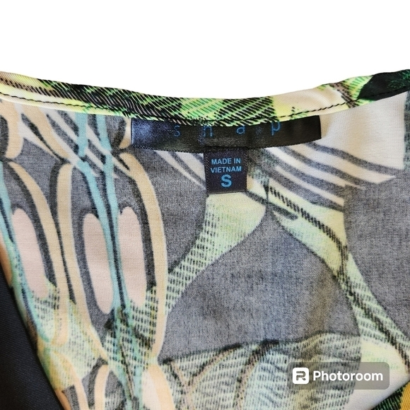 Snap Striking Multi-colored Artsy Design Maxi Dress, sz S - Picture 4 of 7